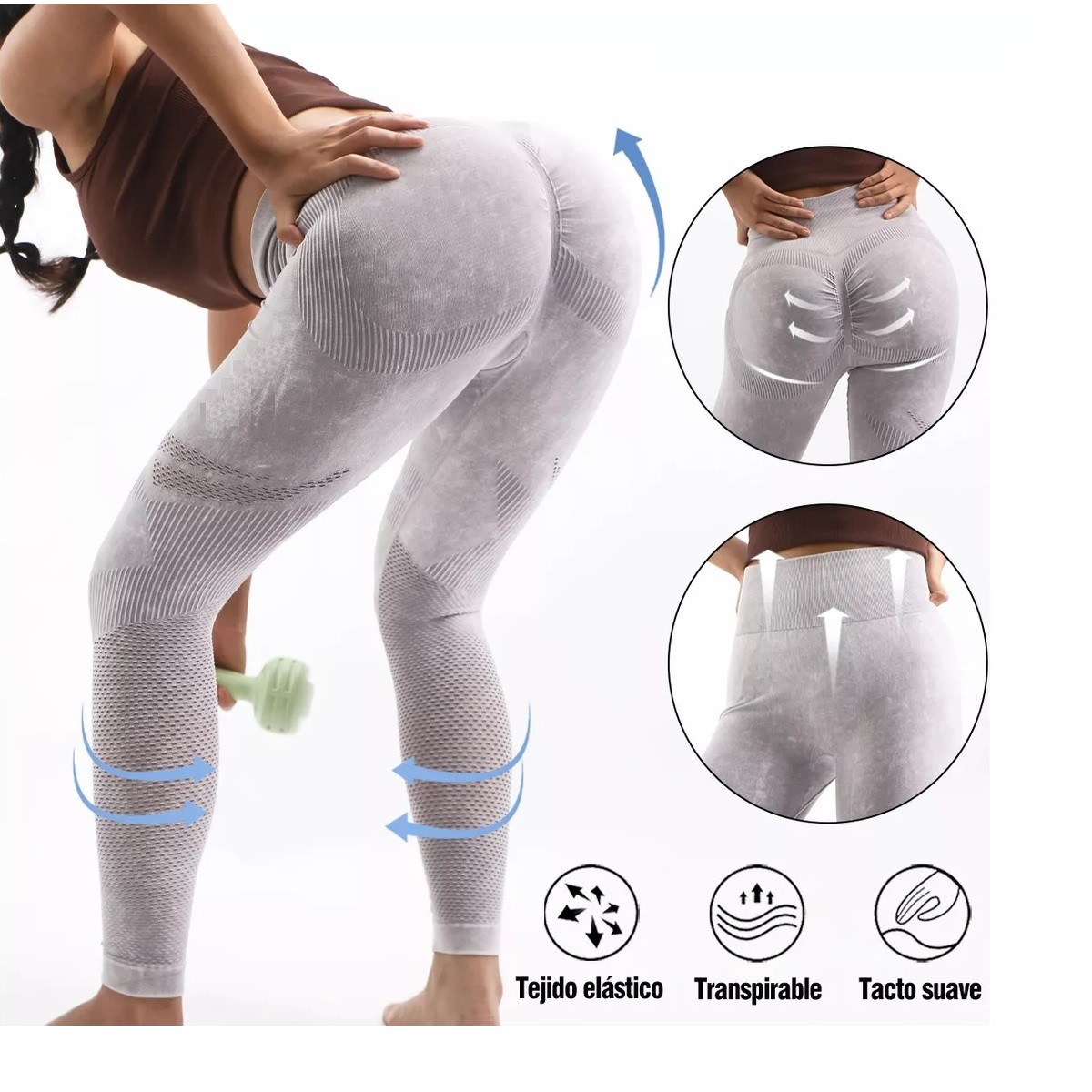 Leggins Deportivos Anticelulitis Efecto Levanta Gluteos Talla S Blanco image number null