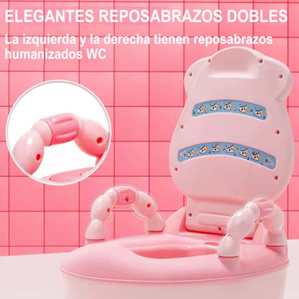 Ba&ntilde;ito Entrenador Para Beb&eacute;s Con Asiento Acojinado Y Tapa rosa image number null