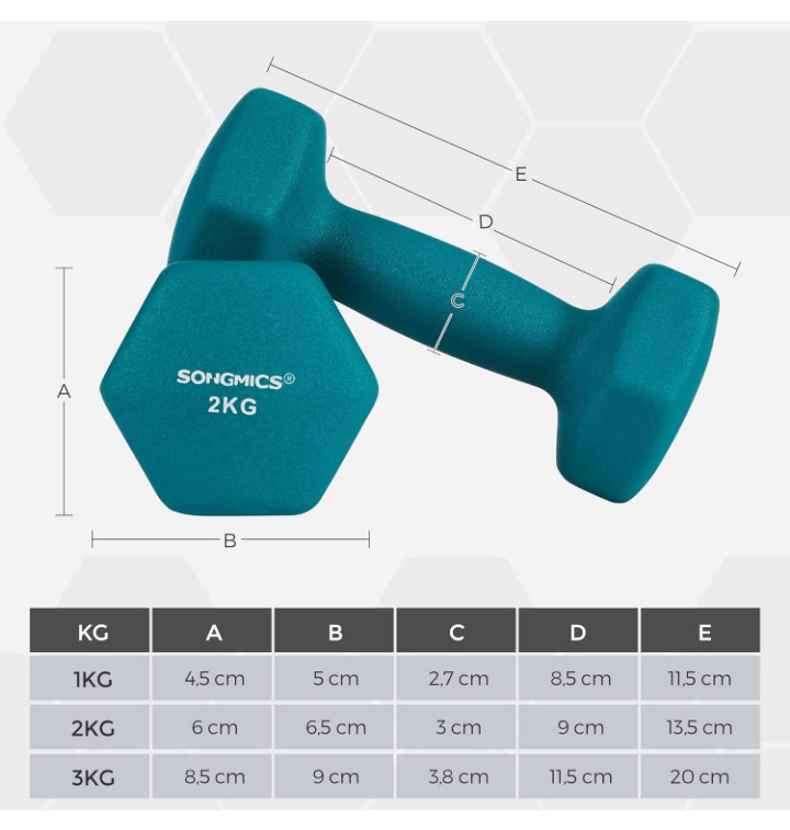 Juego de mancuernas hexagonales con soporte de almacenamiento Ergon&oacute;mico image number null