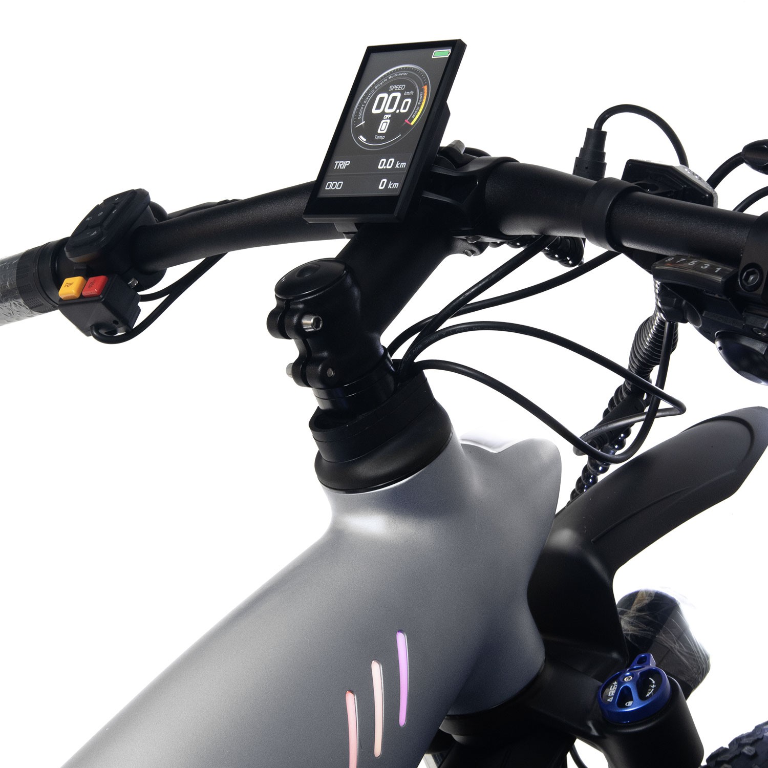 Bicicleta El&eacute;ctrica Monta&ntilde;a Moboss Ebike 48V 650W 27.5" 13 Ah Q5 Gris image number null