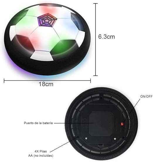 AVEDISTANTE Juguetes para Ni&ntilde;o,Air Football Kit Juguete Bal&oacute;n de F&uacute;tbol(1 Goal +2 meta),Juegos padre-hijo,Aire F&uacute;tbol para Actividades Interiores o Exteriores con LED, Juegos para ni&ntilde;os de 3 a 14 a&ntilde;os. image number null