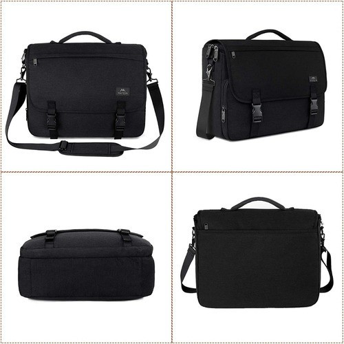 Maletin Portafolio Crossbody Para Laptop 15.6 Pulgada Hombre negro. image number null
