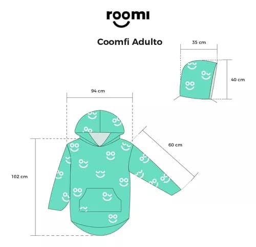 Coomfi - Maxi Hoodie, Sudadera Para Dormir Unitalla Adulto Verde image number null