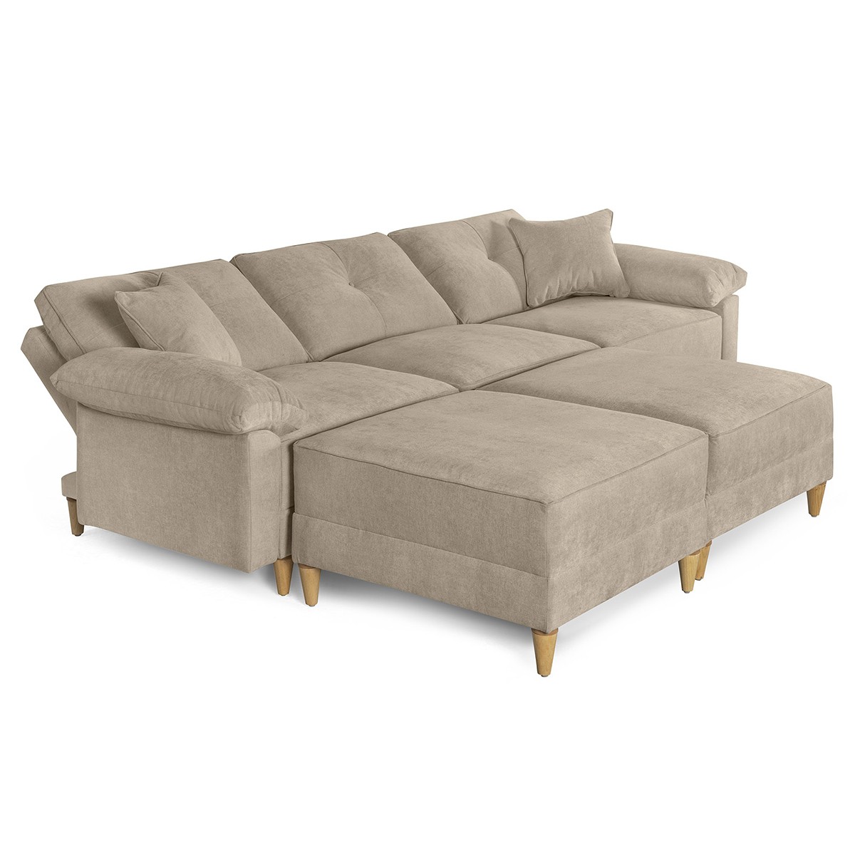 Sala de 5 mod&uacute;los Makora Maristella con Memory Foam, Color Arena Chenille, Respaldo Reclinable de 3 Posiciones image number null