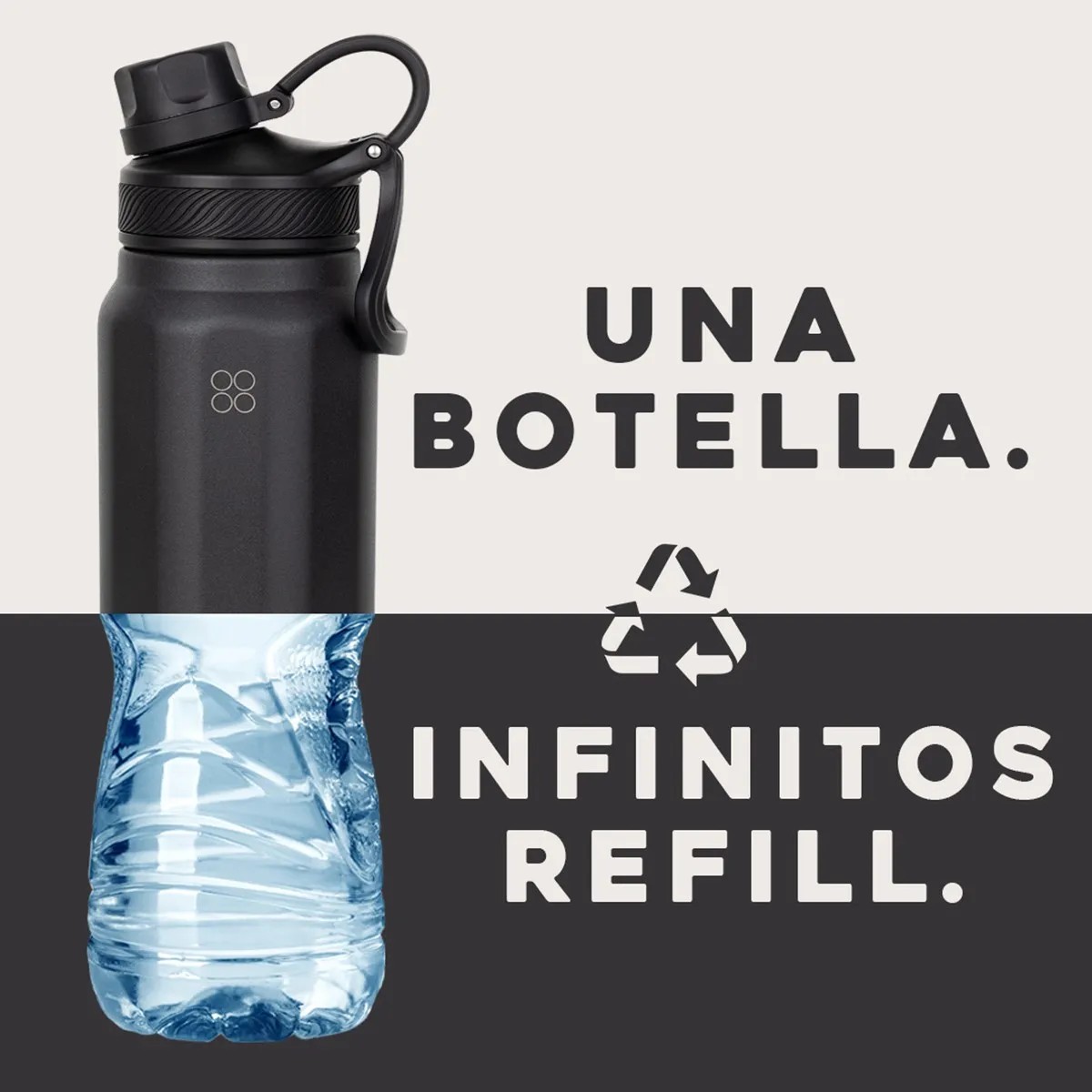 Termo Botella Agua Termica Acero Inoxidable 700ml Negro image number null