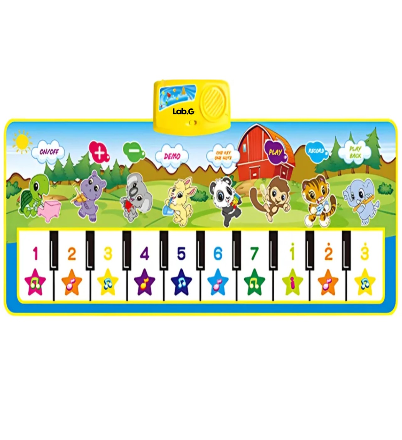 Tapete Piano Musical Para Beb&eacute; Alfombra Teclados Infantil Verde Lima image number null