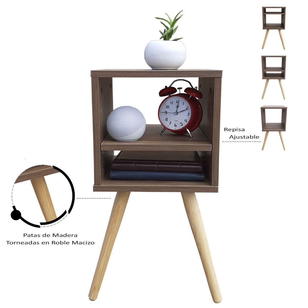 Juego De Bur&oacute;s Smart Hogare, Mesa De Noche Minimalistas e inteligentes Parota image number null