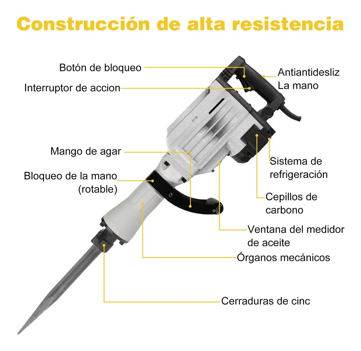4500w Rompedor De Concreto Demoledor Profesiones Con Gafas image number null