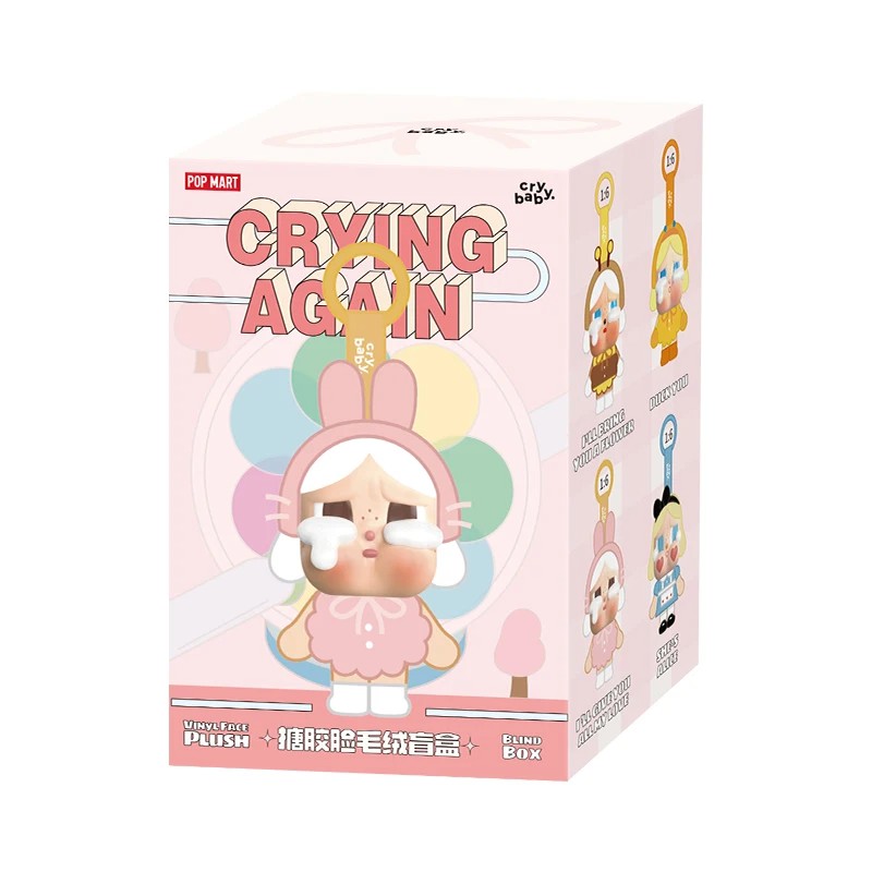 POP MART CRYBABY Crying Again Series-Caja ciega de cara de vinilo 1PC/ Caja misteriosa image number null