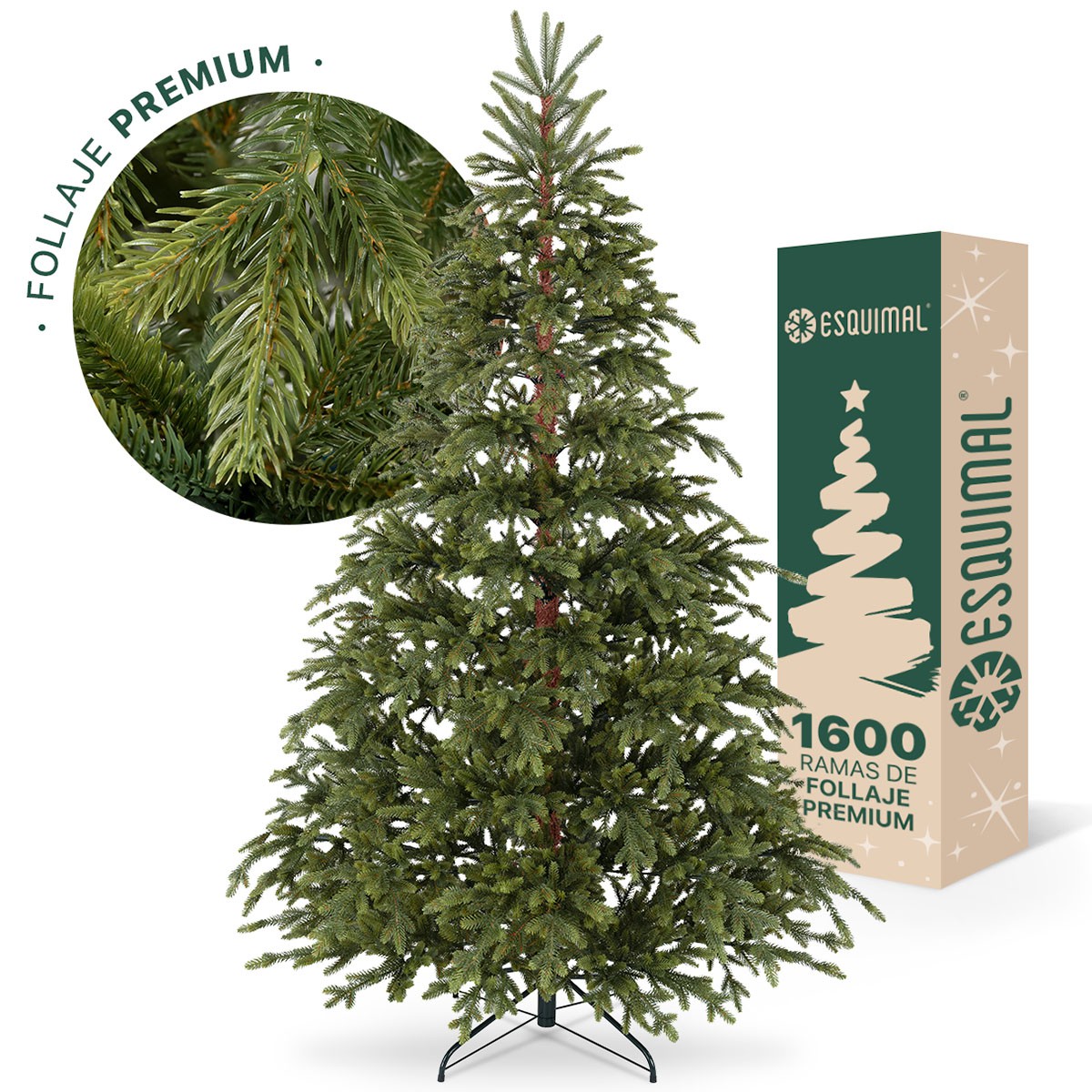 &Aacute;rbol de Navidad Artificial Realista, Pino Escandinavo 2.5m con 1600 Ramas Tridimensionales. (Verde) ESQUIMAL image number null