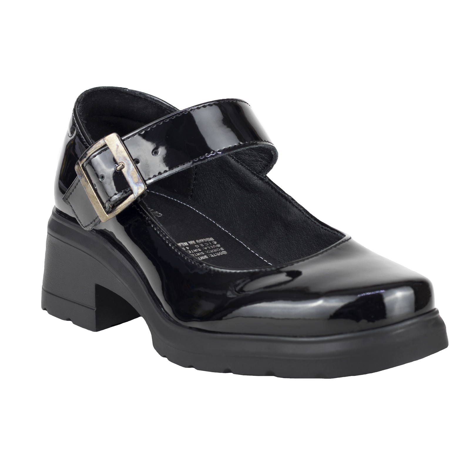 Zapato De Charol Escolares Green Love De Semivestir Ajuste de Hebilla Ni&ntilde;a 94101 Negro Vestir image number null