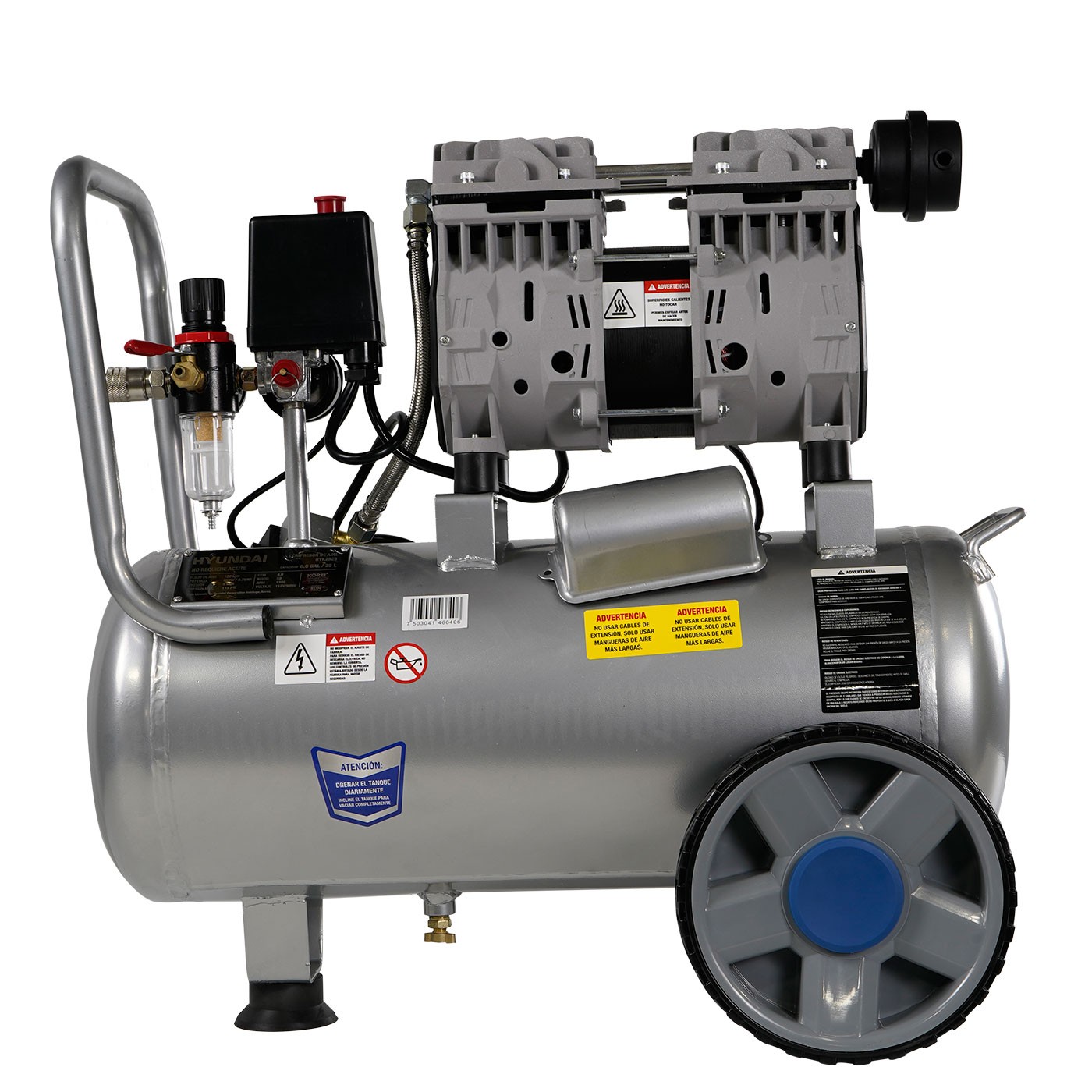 Compresor de Aire El&eacute;ctrico 0.75 Hp Hyundai 25 Litros 110v-60hz - HYK2525 image number null