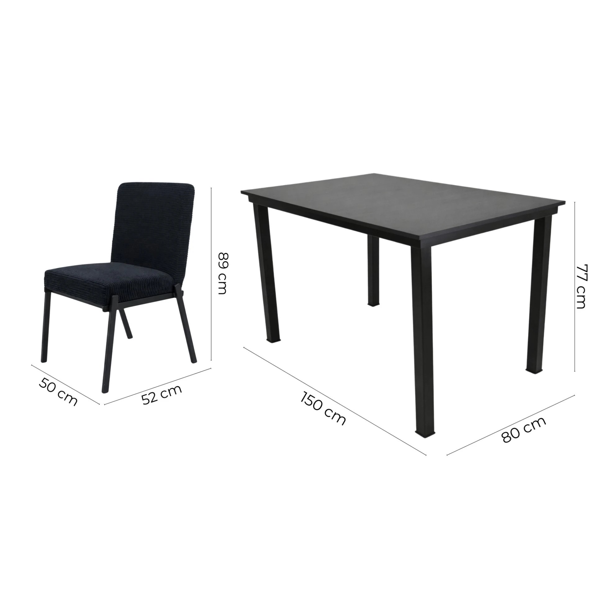 Antecomedor 6 Sillas Zovani + Zenara Negro Kessa image number null
