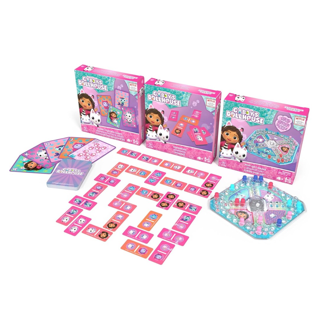 Gabby's Dollhouse Set de Juegos de Mesa - Cartas Jumbo, Domin&oacute; y Pop-Up image number null