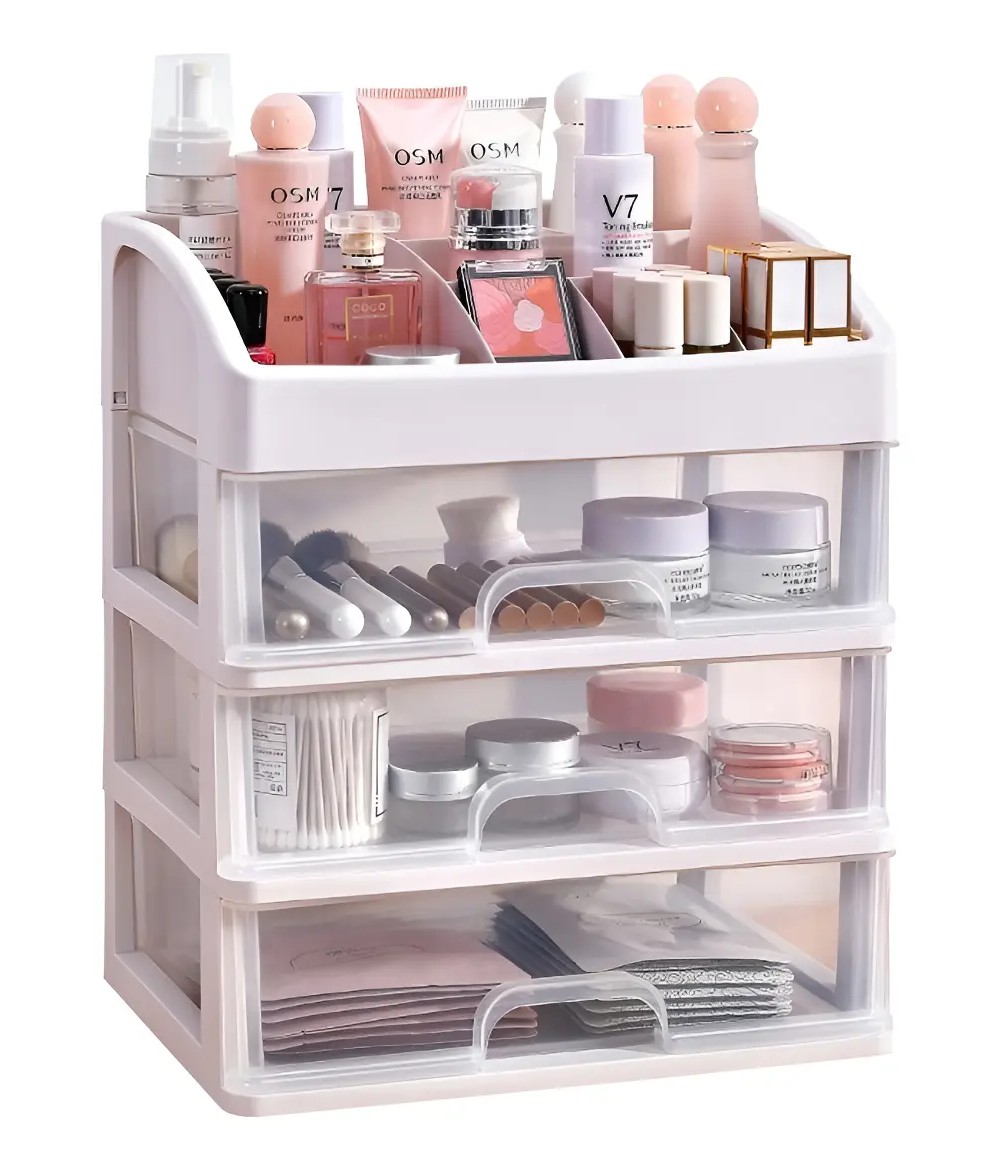 Organizador De Maquillaje Cosm&eacute;ticos Herramientas 4 Niveles Blanco image number null