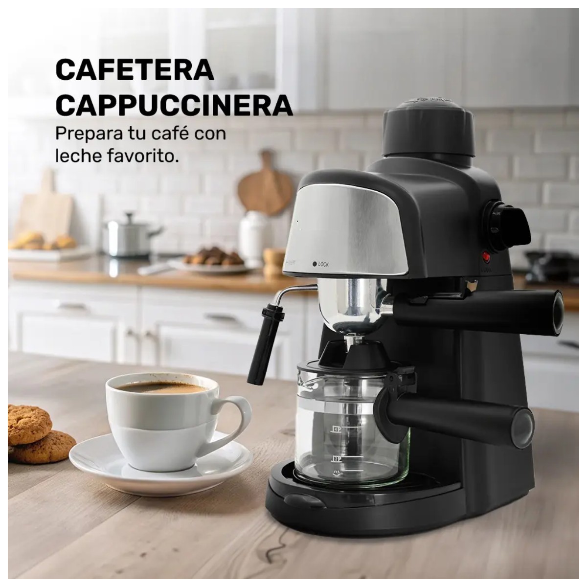 Cafetera Cappuccinera Con Espumador De Leche Plata image number null