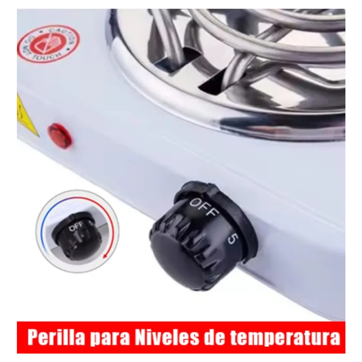 Parrilla El&eacute;ctrica Acero Inoxidable 1 Quemador Blanco image number null