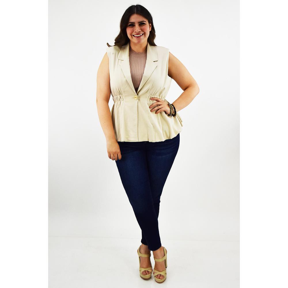 Chaleco de lino Roman Fashion /Tallas Extras, 2321 (Beige) image number null