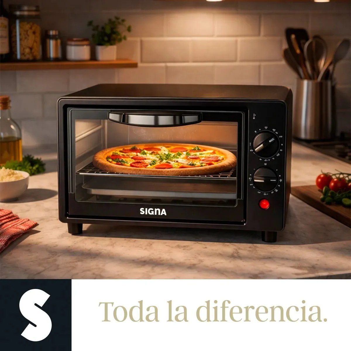 Horno Tostador El&eacute;ctrico De Mesa 7lt 110v Acero Inoxidable Multifuncional Negro image number null