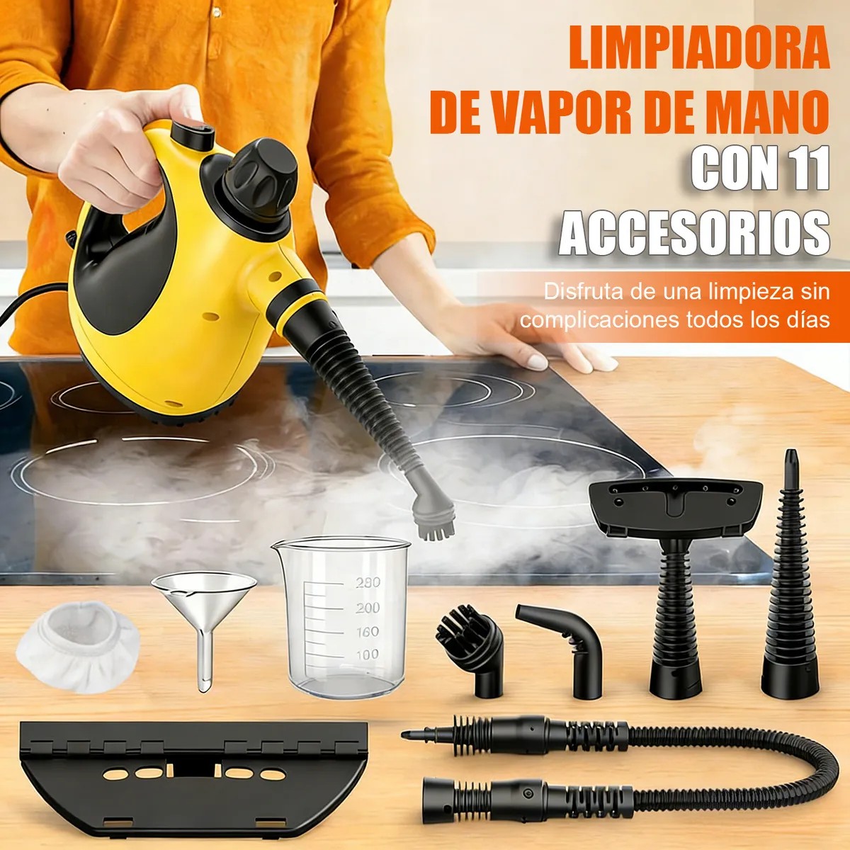 Limpiadora De Vapor Maquina Portatil Automotriz Amarillo image number null