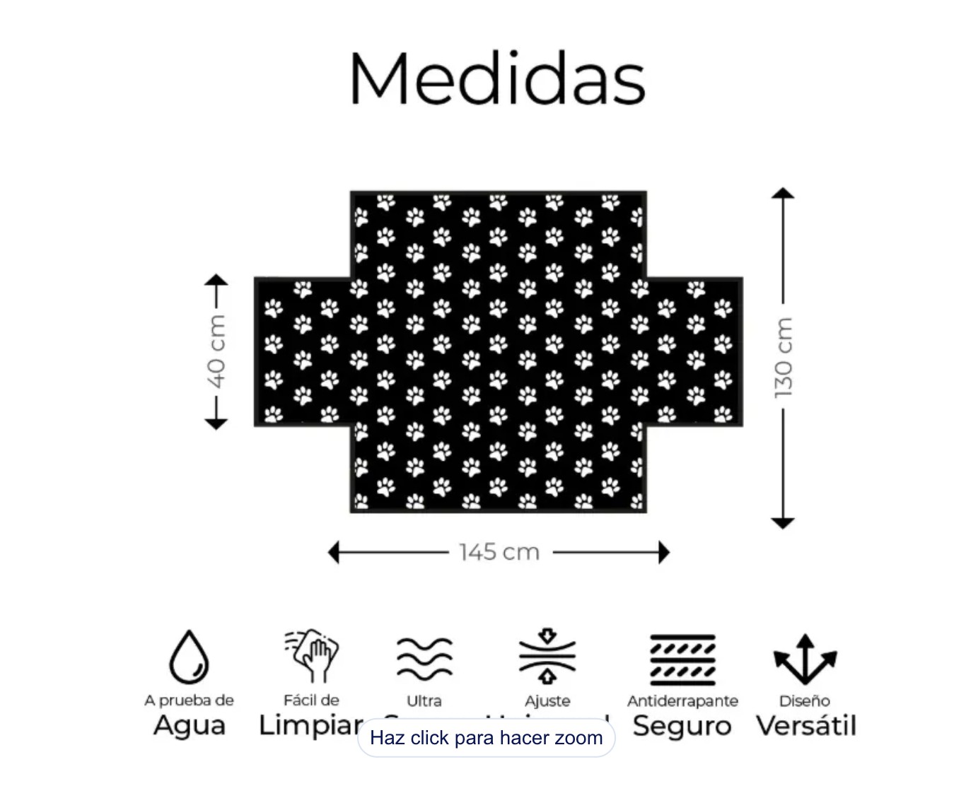 Funda Impermeable Coche Cubre Asiento Mascota Auto Perro Color Negro image number null
