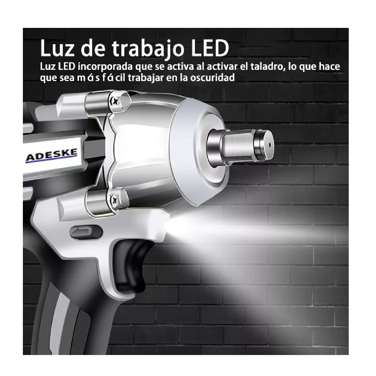 Llave De Impacto Inalambrico Taladro Recargable Kit Pistola image number null