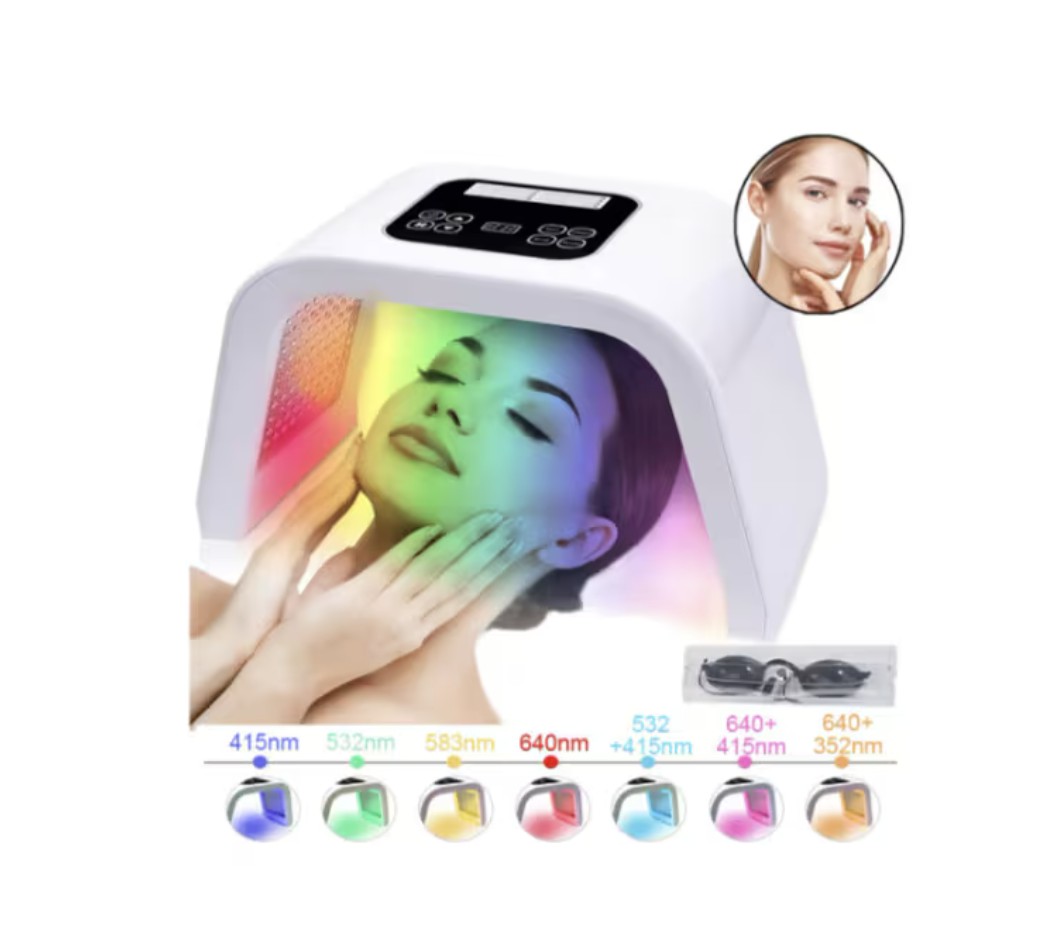 M&aacute;quina Facial De M&aacute;scara Luz Led 7 Colores Terapia Fotones Modelo Blanco image number null