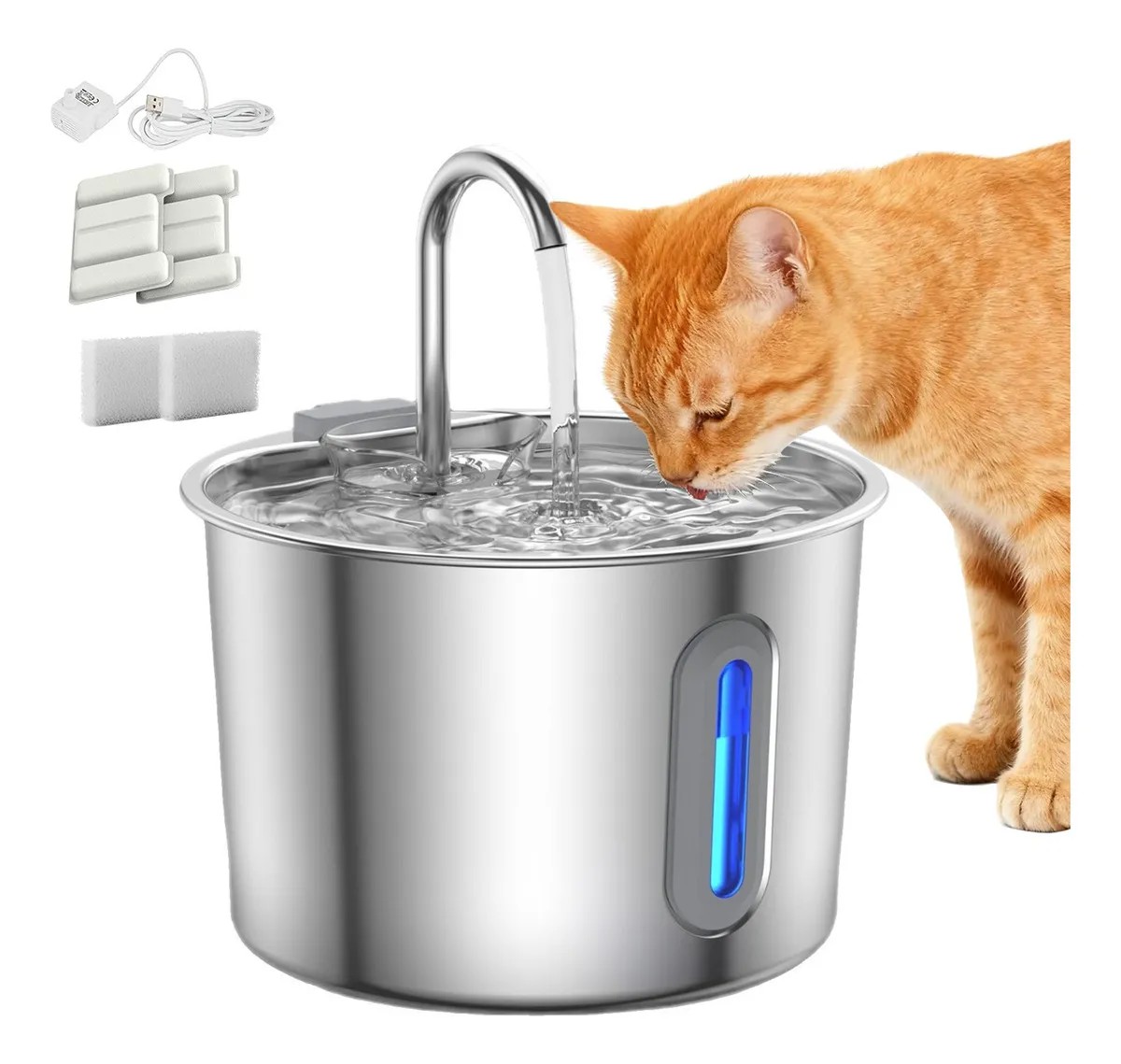 Fuente de Agua Autom&aacute;tica para Gatos de Acero Inoxidable image number null