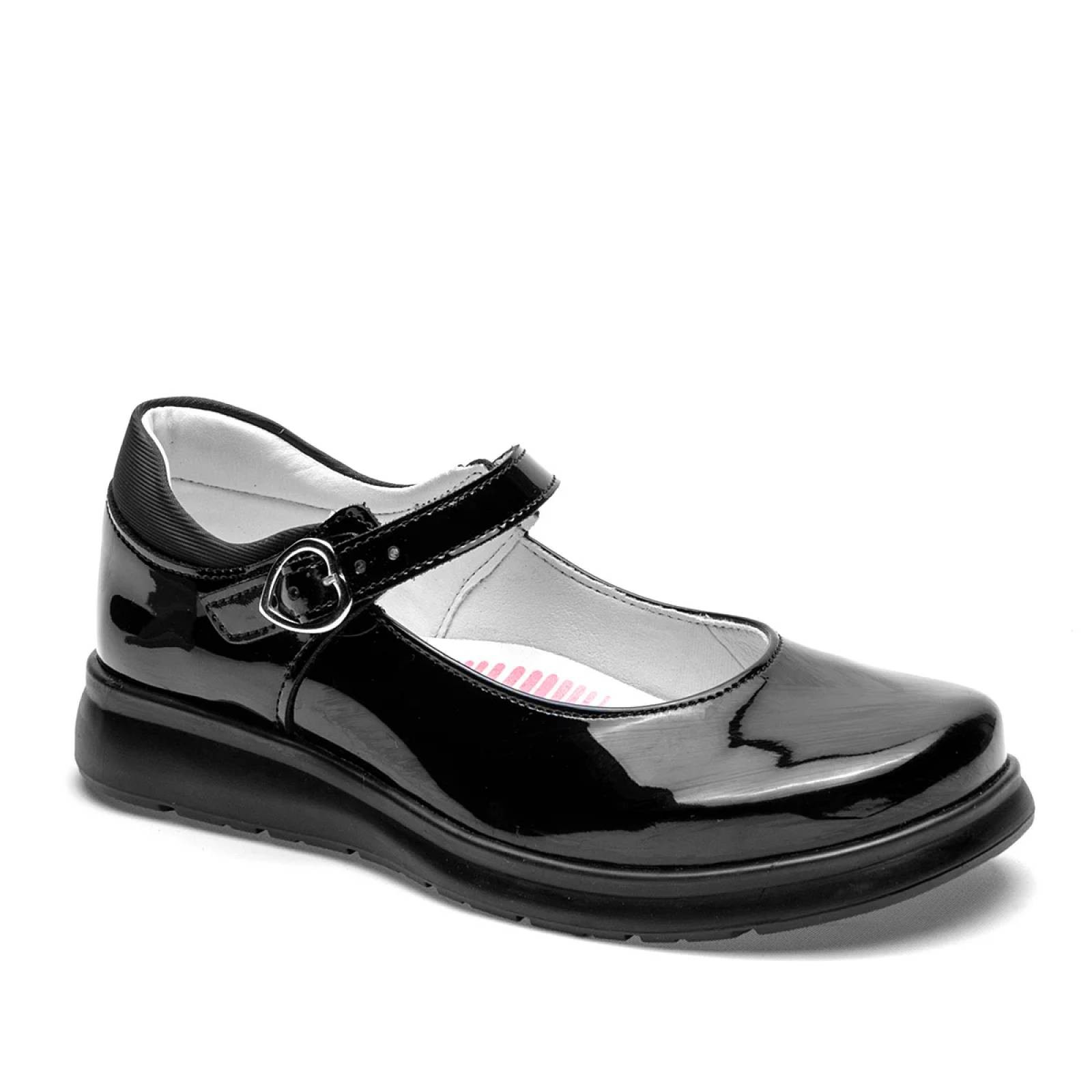 FLATS ESCOLAR CHAROL Yuyin 23220 Color Negro PARA Ni&ntilde;a Tx7 image number null