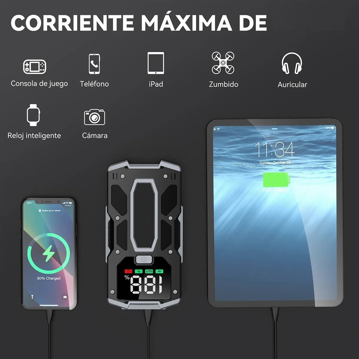 Arrancador De Bater&iacute;a De Auto Malubero Con Pantalla Para 8 Cilindros image number null