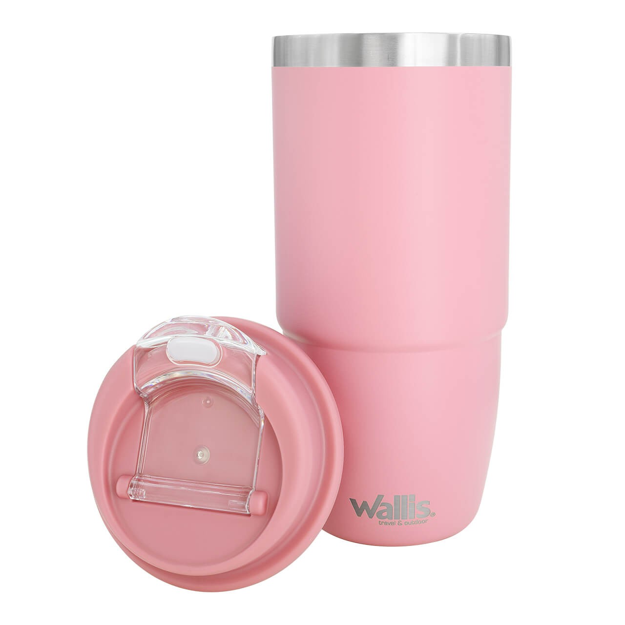 Vaso t&eacute;rmico de acero inoxidable con protector a salpicaduras y tapa rosca, 590 ml, F28905112, rosa mate image number null