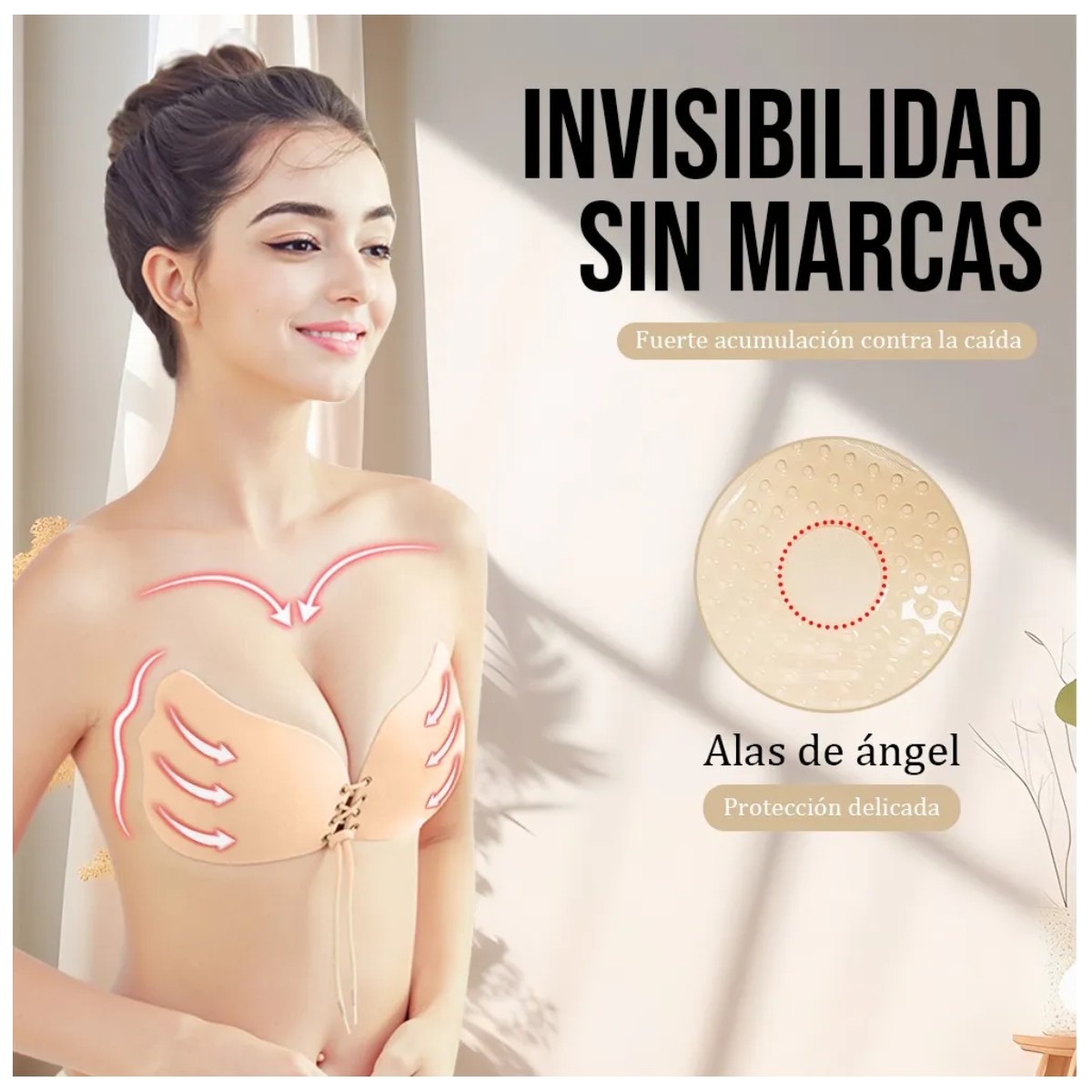 Brasier Strapless Push Ups Invisible Sin Tirante, 4 Uds Color Piel 38C image number null