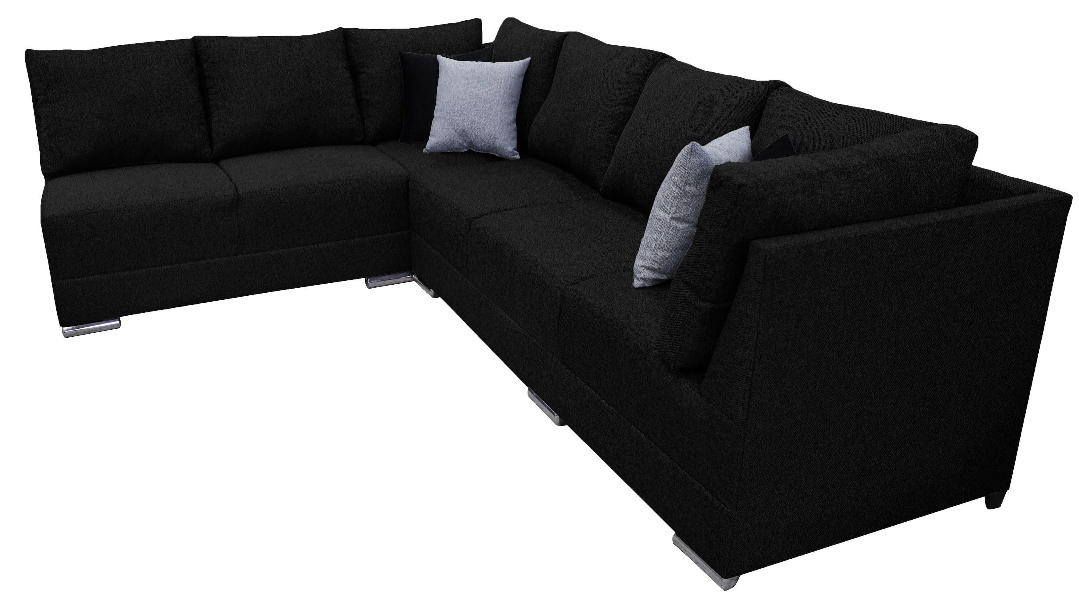 Sala esquinera El Bazar Storte Tempo Negro 215 x 255 cm Lino nacional Moderna modular image number null