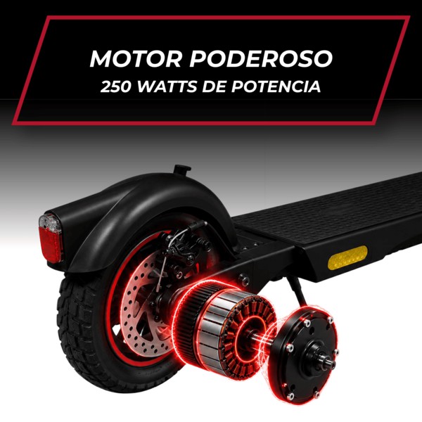 Scooter El&eacute;ctrico para Adultos 250W 25 Km/h Velocidad M&aacute;xima Llantas 8.5" Plegable con Pantalla LED Hasta 110 Kg -Negro image number null