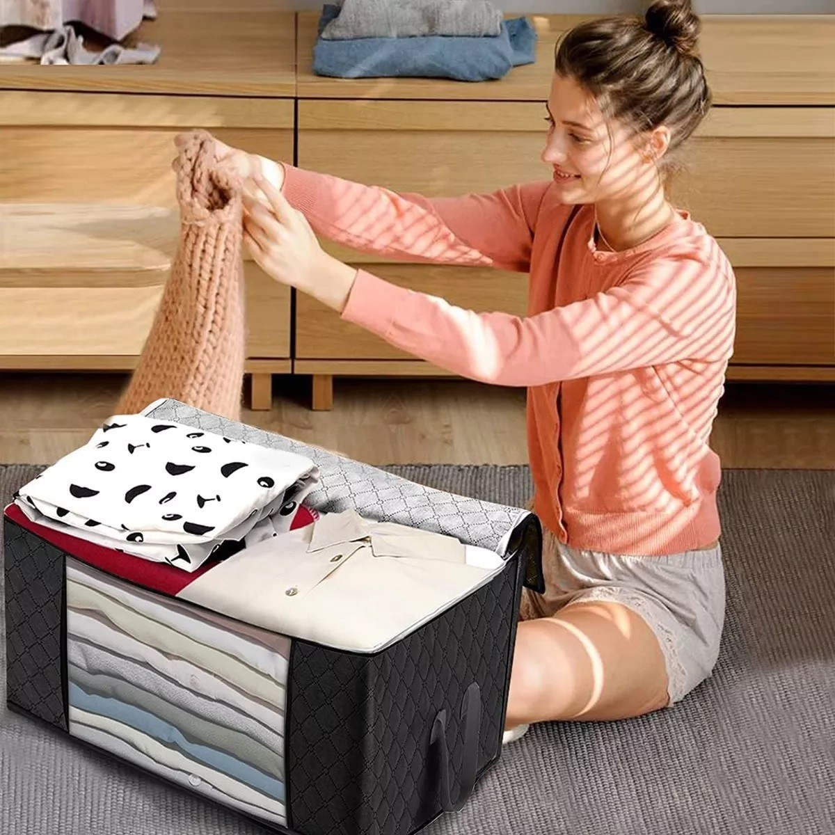 Bolsa De Almacenamiento Para Ropa Edred&oacute;n Plegable Caja 4pzs image number null