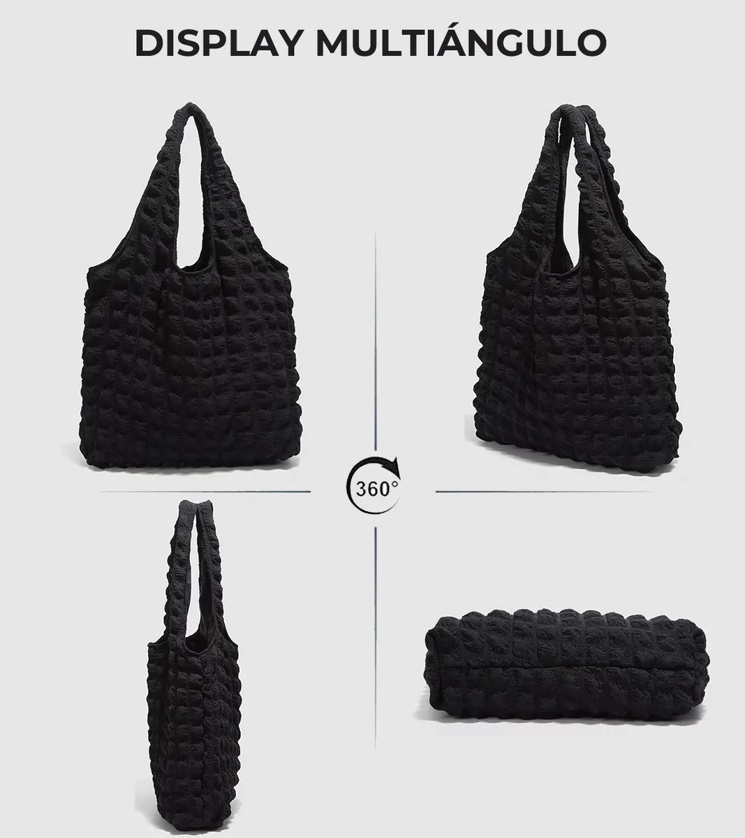 Bolso Hombro Bolsa Tote Mano Mujer Acolchada Cloud Burbujas image number null