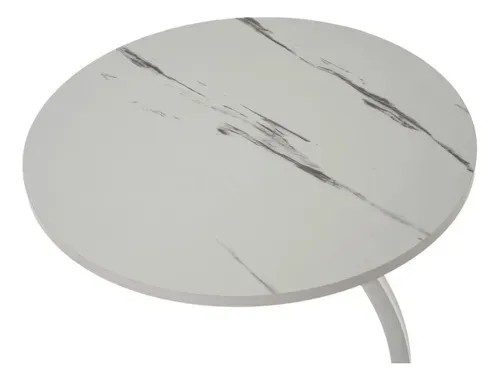 Mesa Mesas Centro Minimalista Auxiliar Circular Sala Moderna Perla Cocina Lateral Metal Mdf Madera Modernas image number null