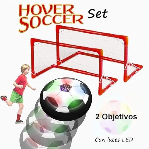 AVEDISTANTE Juguetes para Ni&ntilde;o,Air Football Kit Juguete Bal&oacute;n de F&uacute;tbol(1 Goal +2 meta),Juegos padre-hijo,Aire F&uacute;tbol para Actividades Interiores o Exteriores con LED, Juegos para ni&ntilde;os de 3 a 14 a&ntilde;os. image number null