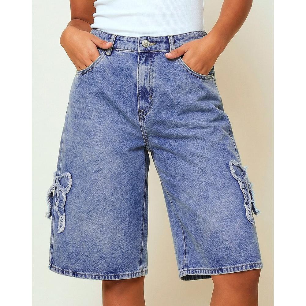 Bermuda Mujer Casual Recto Azul Hippie & Rock 71805807 image number null