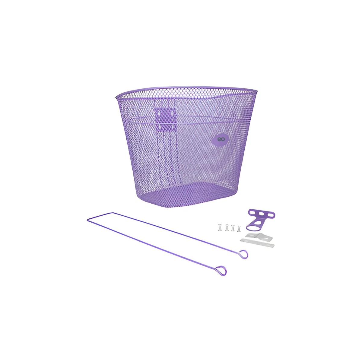 Canastilla Para Bicicleta R24 Mujer Morado Y Soporte Lila image number null