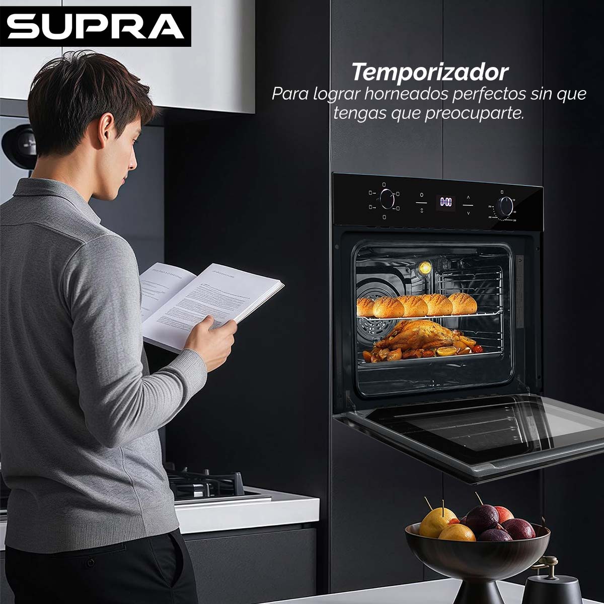 Tricombo Supra Parrilla de Gas, Campana Extractora y Horno El&eacute;ctrico GRAN PIACERE image number null