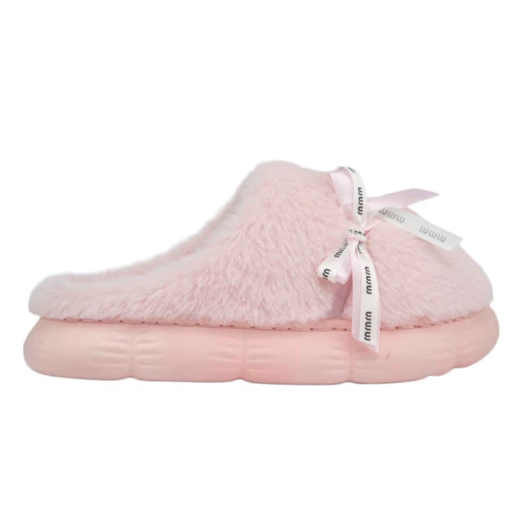 Pantufla de mujer, estilo zueco, de peluche, ideal para el descanso, color rosa, mod. 1234256 image number null