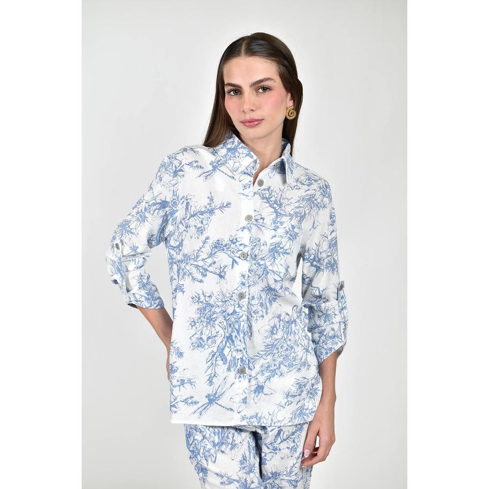 Conjunto de lino estampado Roman Fashion /Juvenil, 9005 (Azul marino) image number null