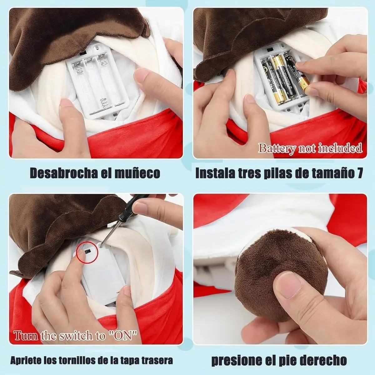Peluche Jesus Jesucristo Animado Que Respira Luz Y Sonido Azul image number null
