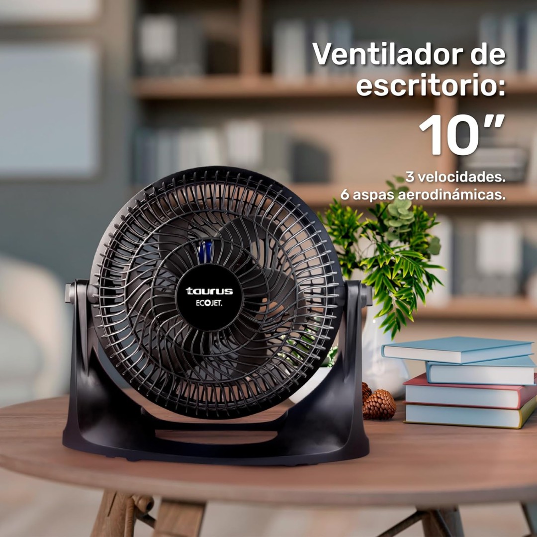 TAURUS OASIS Ventilador de Escritorio 10 Pul. | 2 en 1: Mesa y Pared | 30% Mas Flujo de Aire y Menos Ruido image number null