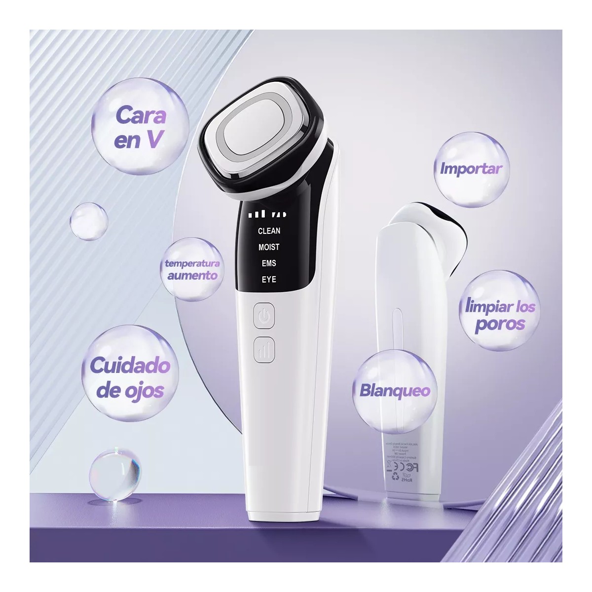 Masajeador Facial Ligero B&aacute;sico Led Blanco image number null
