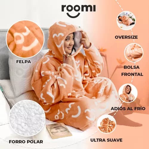 Coomfi - Maxi Hoodie, Sudadera Para Dormir Unitalla Adulto Naranja image number null
