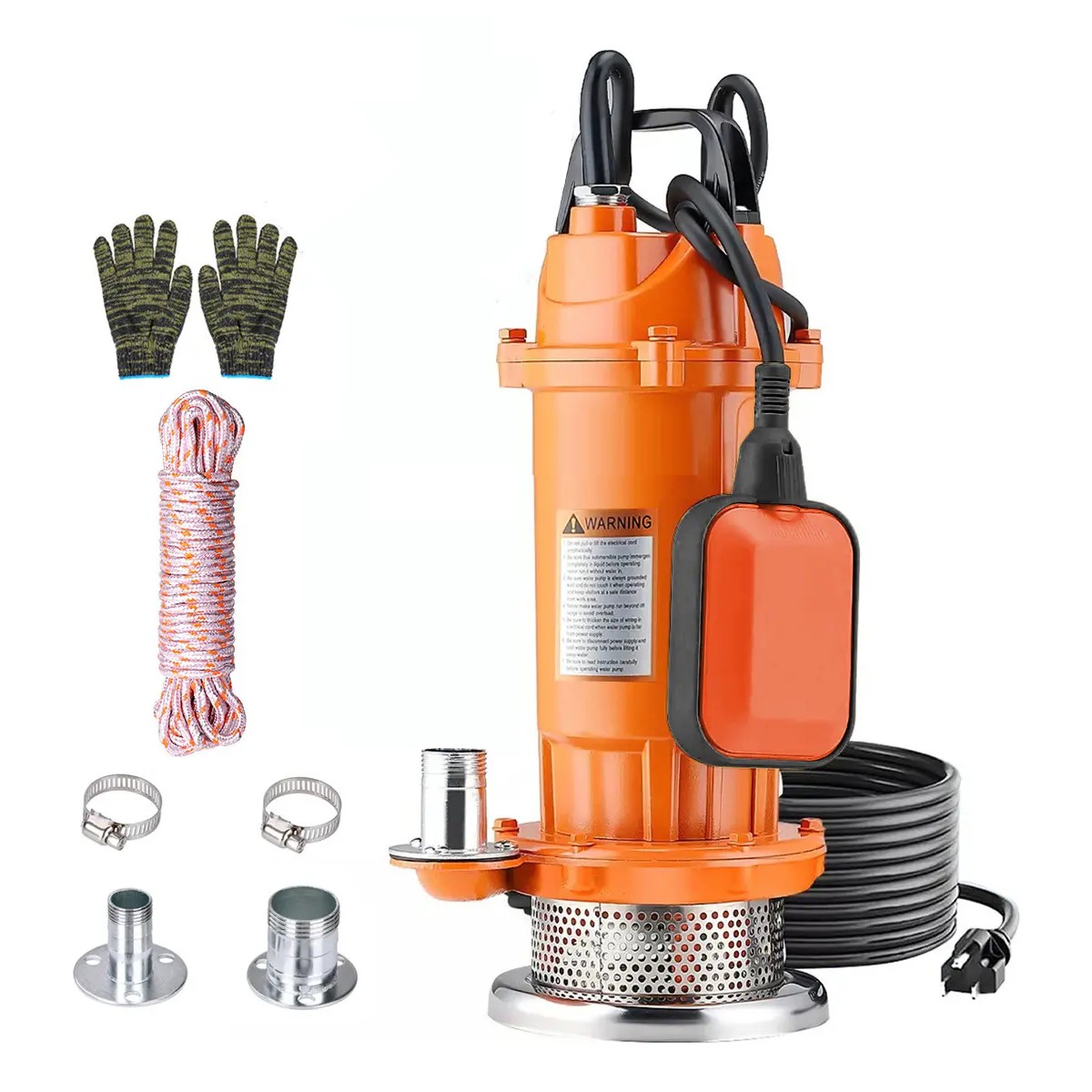Bomba Sumergible Naranja 1.2HP 800W Agua Limpia/Sucia 250l/min 35m image number null