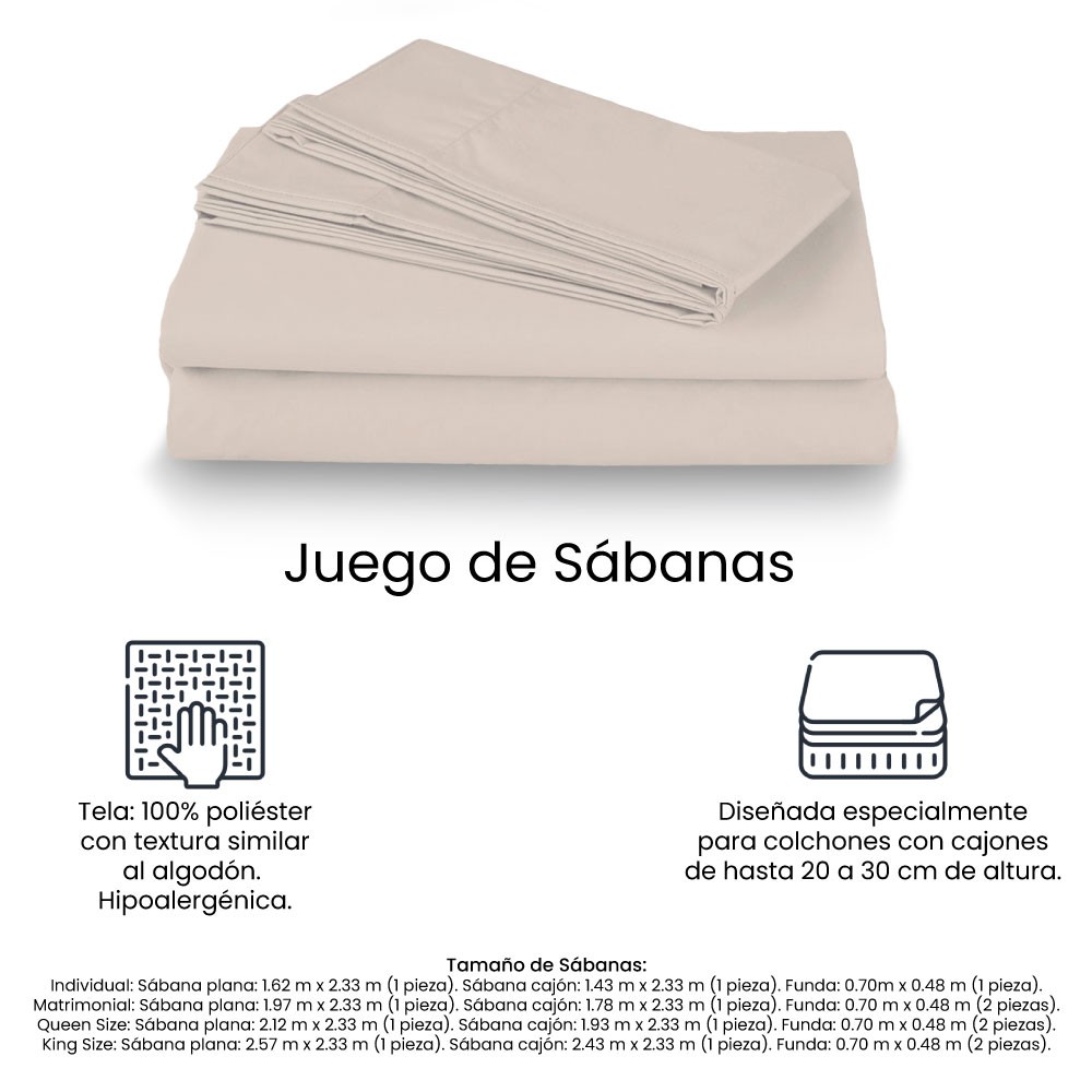 Protector de Colch&oacute;n UltraSoft Spring Air Individual + S&aacute;banas Basic Crema + Almohada Trinity image number null