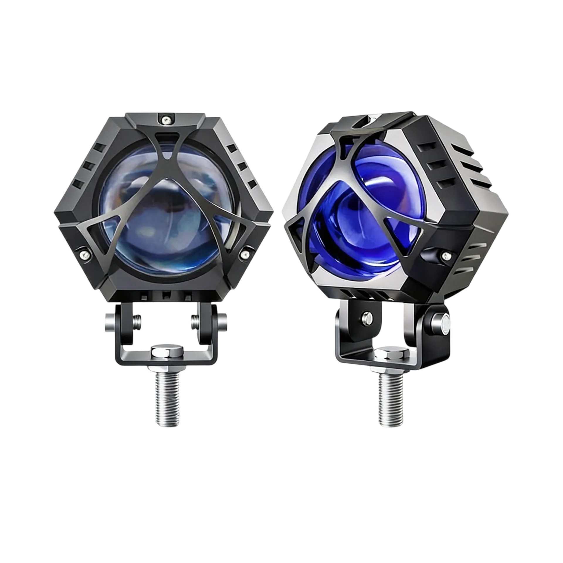 2pcs Faros Auxiliares Lupa 120w Para Auto Moto Con Estrobo image number null